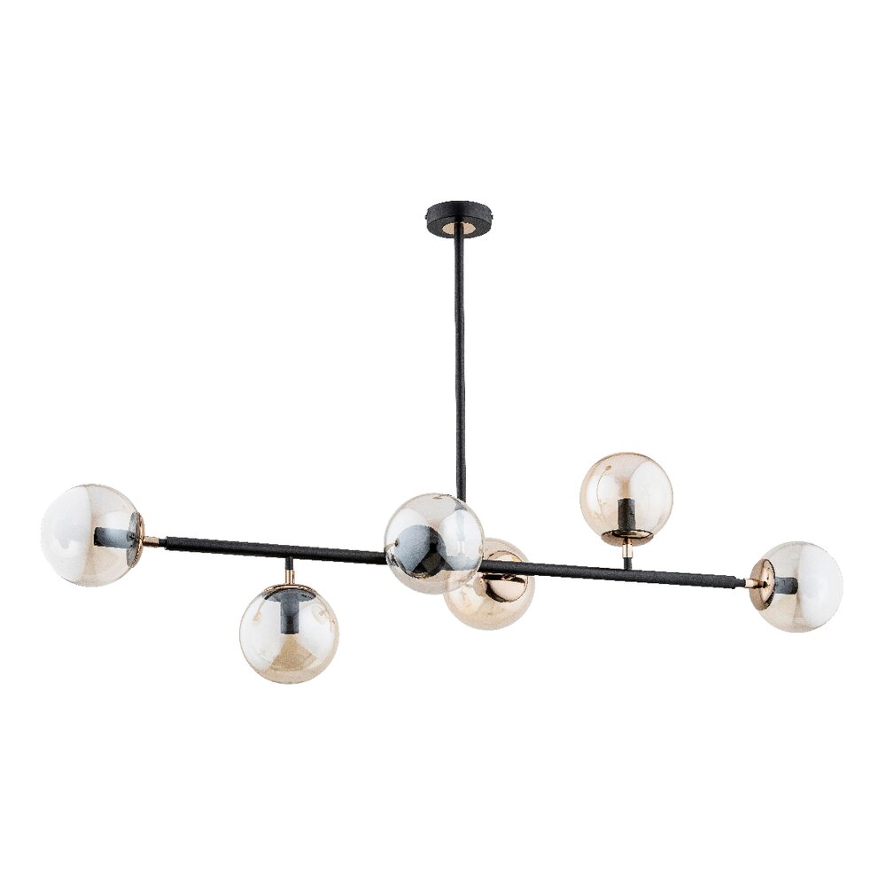 Lustra Alfa Sergio 6 negru/transparent