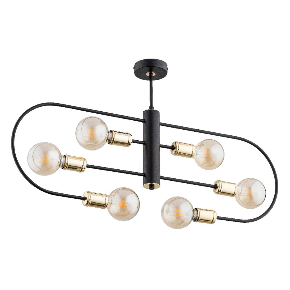 Lustra Alfa Signa 6 negru/transparent