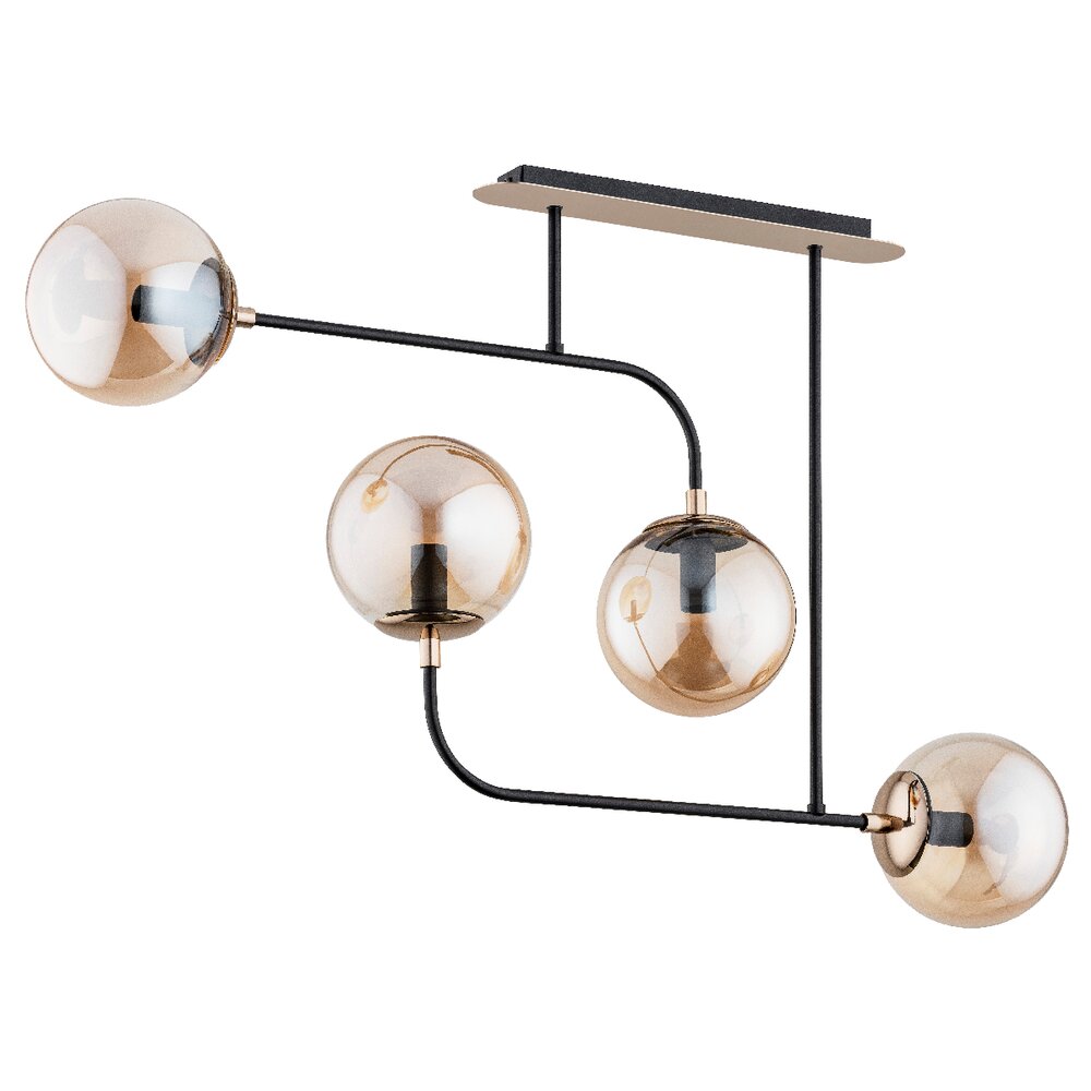 Lustra Alfa Taco 4 negru/transparent