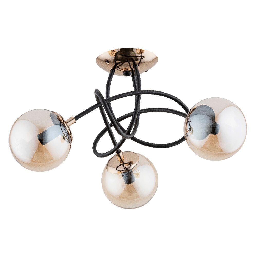 Lustra Alfa Tiara 3 negru/transparent