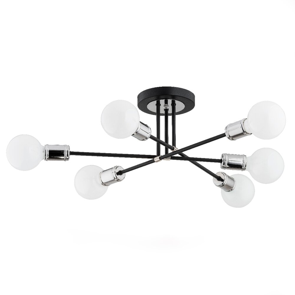 Lustra Alfa Toledo 6 negru/alb