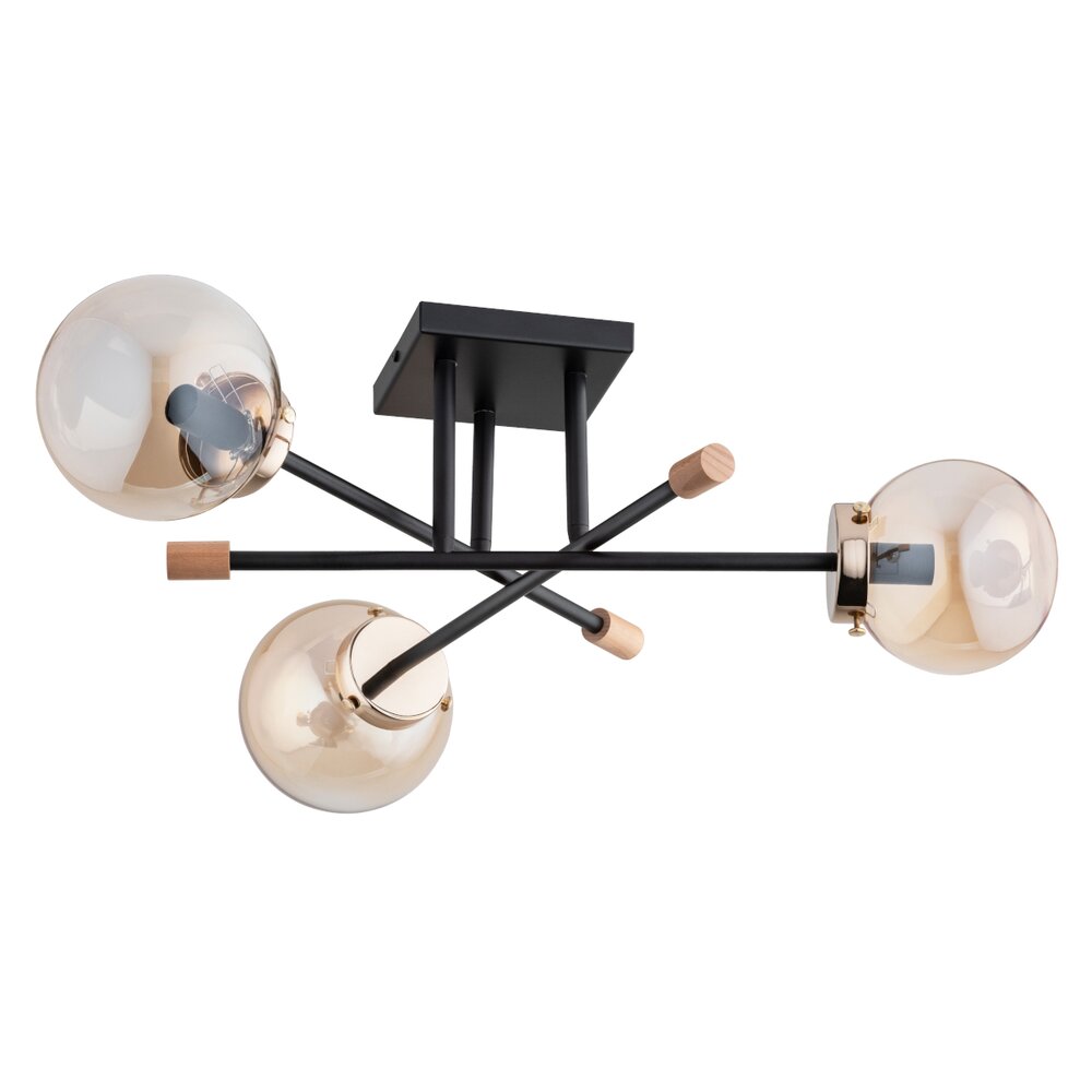 Lustra Alfa Transfer 3 negru/transparent