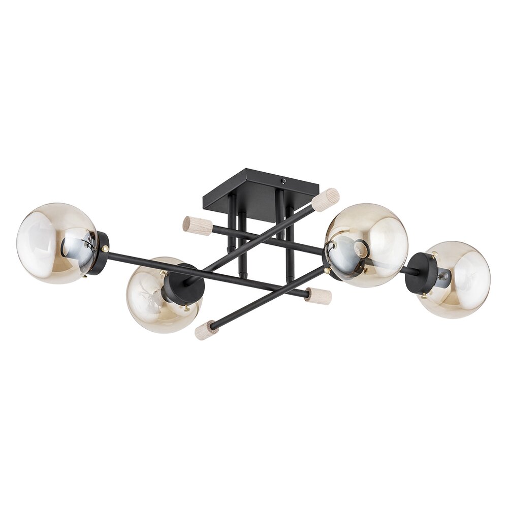 Lustra Alfa Transfer 4 negru/transparent