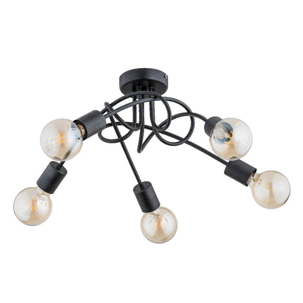 Lustra Alfa Travers 5 negru/transparent