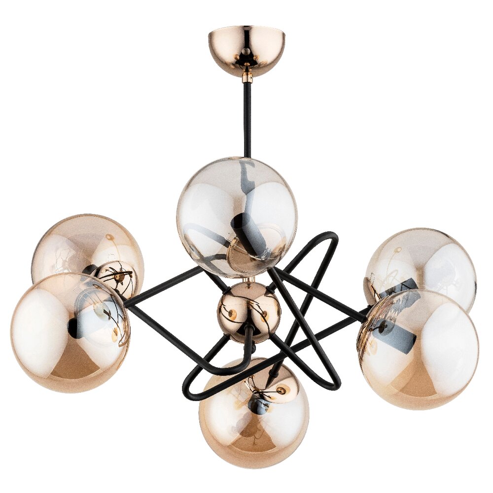 Lustra Alfa Virginia 6 negru/transparent