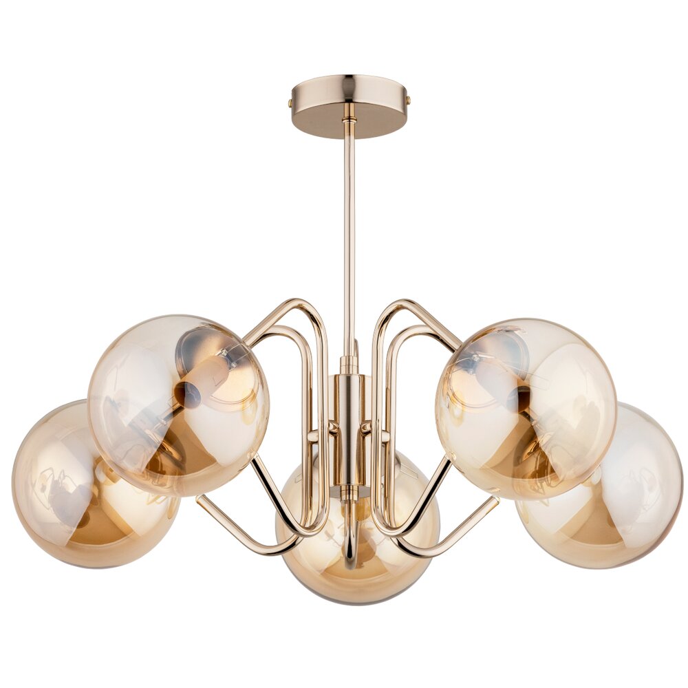 Lustra Alfa Yuma 5 auriu/transparent