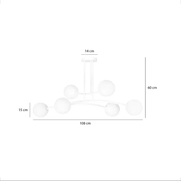 Lustra Emibig Halldor 6 alb picture - 5