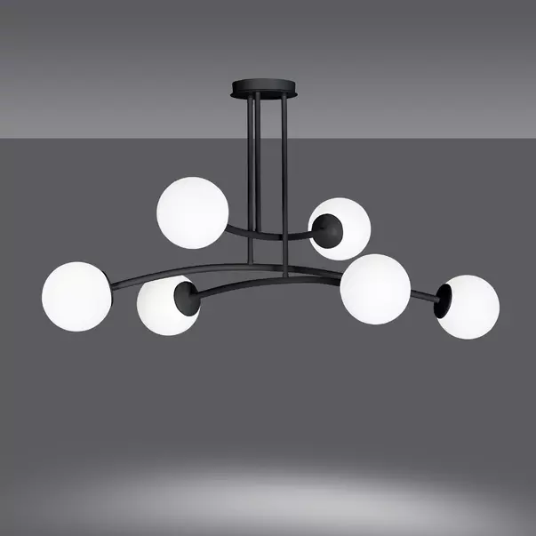 Lustra Emibig Halldor 6 negru/alb picture - 2