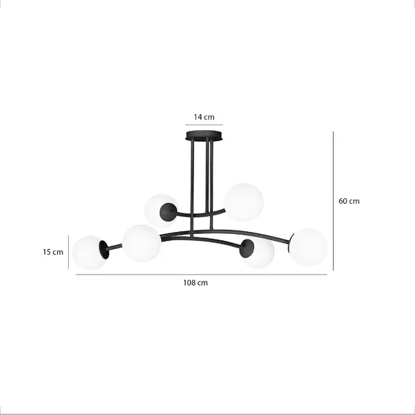 Lustra Emibig Halldor 6 negru/alb picture - 5