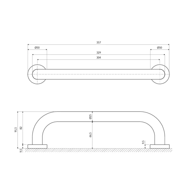 Maner de sustinere Omnires Uni finisaj grafit periat 35 cm picture - 2
