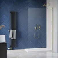 Paravan de dus tip Walk-in Radaway Modo SL II auriu periat-transparent 90 cm sticla securizata 8 mm dreapta