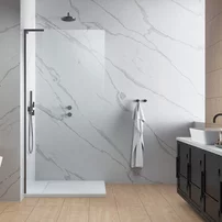 Paravan de dus tip Walk-in Radaway Modo SL II GunMetal periat-transparent 100 cm sticla securizata 8 mm stanga