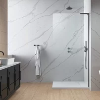 Paravan de dus tip Walk-in Radaway Modo SL II GunMetal periat-transparent 90 cm sticla securizata 8 mm dreapta