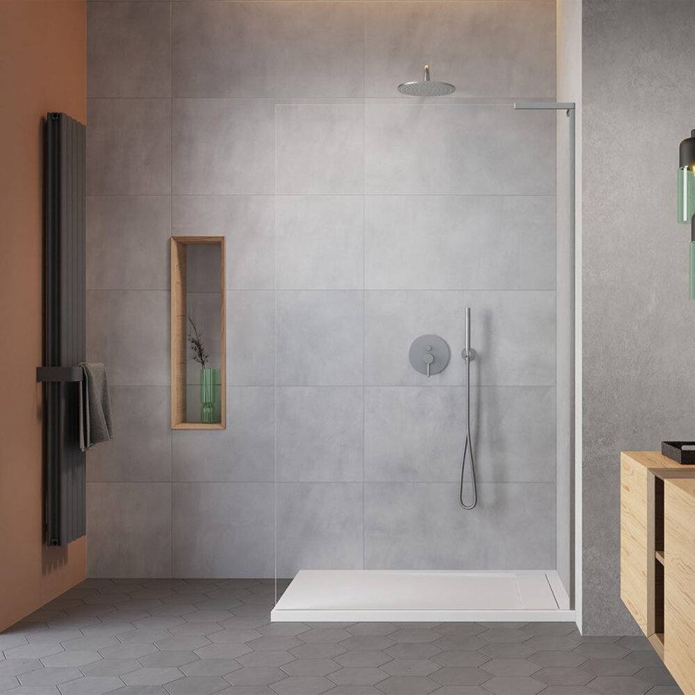 Paravan de dus tip Walk-in Radaway Modo SL II nichel periat-transparent 80 cm sticla securizata 8 mm dreapta