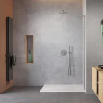 Paravan de dus tip Walk-in Radaway Modo SL II nichel periat-transparent 90 cm sticla securizata 8 mm dreapta