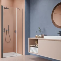 Usa de nisa pivotanta Radaway Nes DWS 100 cm sticla 6 mm finisaj GunMetal periat-transparent deschidere stanga