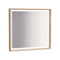 Oglinda cu iluminare Inter Ceramic dreptunghiulara 75x70 cm finisaj rama lemn