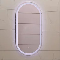 Oglinda cu iluminare LED cu functie dezaburire Inter Ceramic 40x80 cm ovala crom lucios
