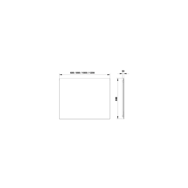 Oglinda cu iluminare Led Gala Kuadrant 100x80 cm negru picture - 2