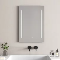 Oglinda cu iluminare LED si dezaburire Inter Ceramic 50x70 cm crom lucios forma dreptunghiulara
