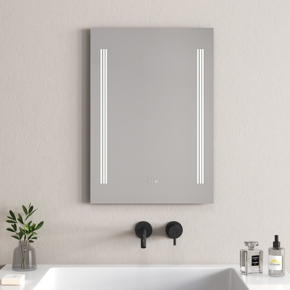 Oglinda cu iluminare LED si dezaburire Inter Ceramic 50x70 cm crom lucios forma dreptunghiulara