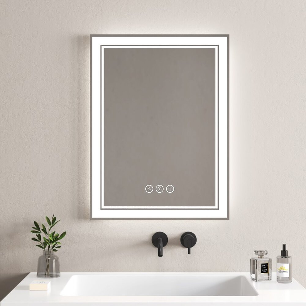 Oglinda cu iluminare LED si dezaburire Inter Ceramic 60×80 cm finisaj crom-alb Baie > Promoții > Noutati Inter Ceramic