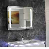 Oglinda cu iluminare LED si dezaburire Inter Ceramic dreptunghiulara 75x60 cm crom lucios