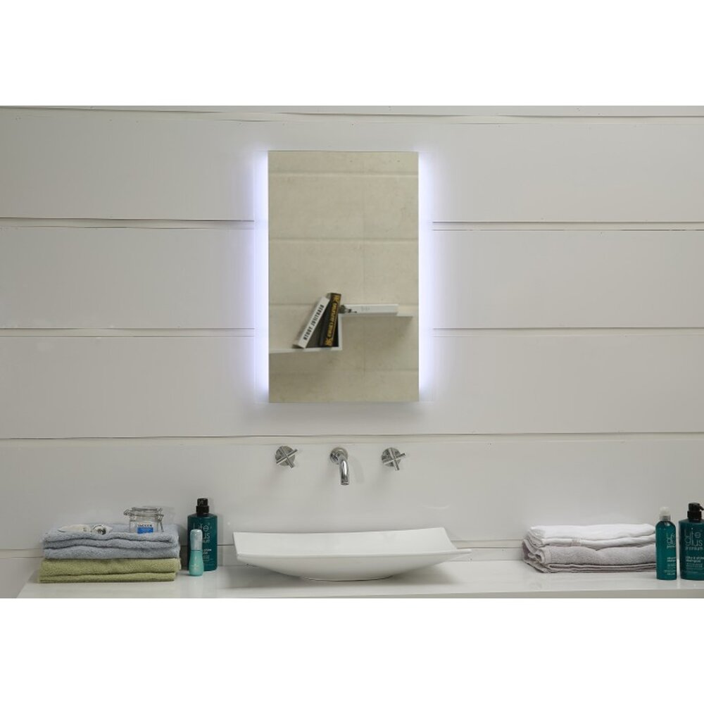 Oglinda cu iluminare LED si dezaburire Inter Ceramic forma dreptunghiulara 50x70 cm crom lucios
