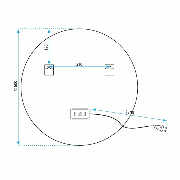 Oglinda cu iluminare Led Tutumi 60x60 cm BAS picture - 10