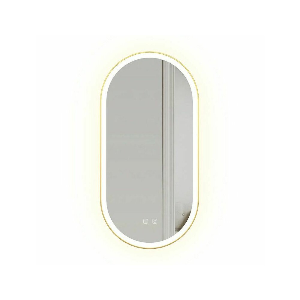 Oglinda cu iluminare Led Tutumi OVL 50x100 cm brush gold