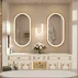 Oglinda cu iluminare Led Tutumi OVL 50x100 cm brush gold picture - 3