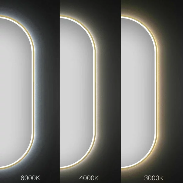 Oglinda cu iluminare Led Tutumi OVL 50x100 cm brush gold picture - 5