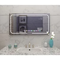 Oglinda cu iluminare RGB Inter Ceramic Smart WiFi si Bluetooth dreptunghiulara 106.8x56 cm finisaj crom lucios
