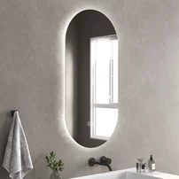 Oglinda cu iluminare si dezaburire Inter Ceramic Bruno ovala 40x80 cm