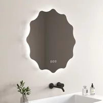 Oglinda cu iluminare si dezaburire Inter Ceramic Cirino rotunda 80 cm