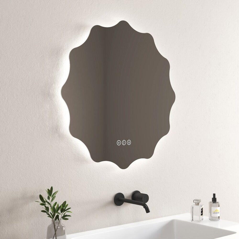 Oglinda cu iluminare si dezaburire Inter Ceramic Cirino rotunda 80 cm