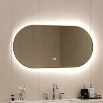 Oglinda cu iluminare si dezaburire Inter Ceramic cu rama neagra 120x60 cm