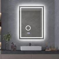 Oglinda cu iluminare si dezaburire Inter Ceramic dreptunghiulara 60x80 cm