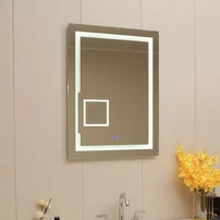 Oglinda cu iluminare si dezaburire Inter Ceramic dreptunghiulara 60x80 cm finisaj crom lucios