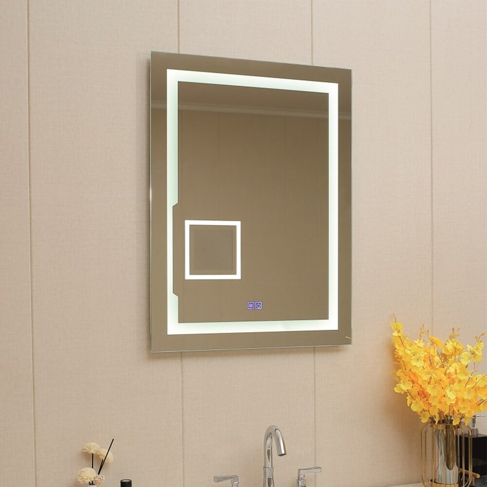 Oglinda cu iluminare si dezaburire Inter Ceramic dreptunghiulara 60x80 cm finisaj crom lucios