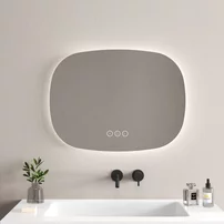 Oglinda cu iluminare si dezaburire Inter Ceramic Efison ovala 80x60 cm