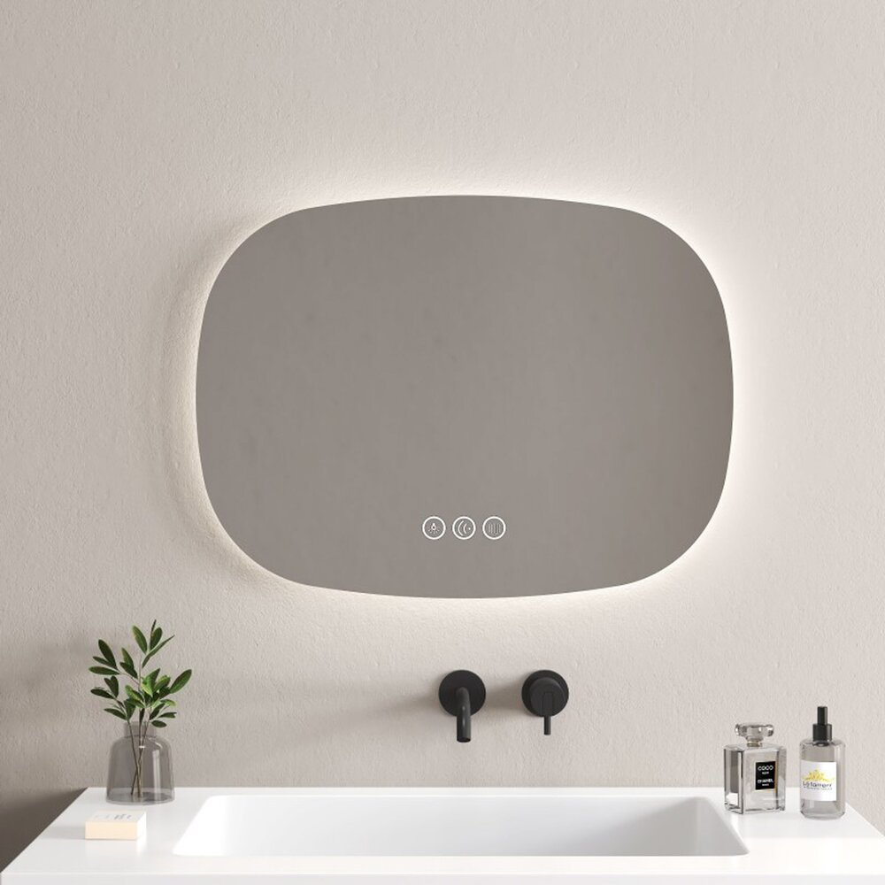 Oglinda cu iluminare si dezaburire Inter Ceramic Efison ovala 80x60 cm