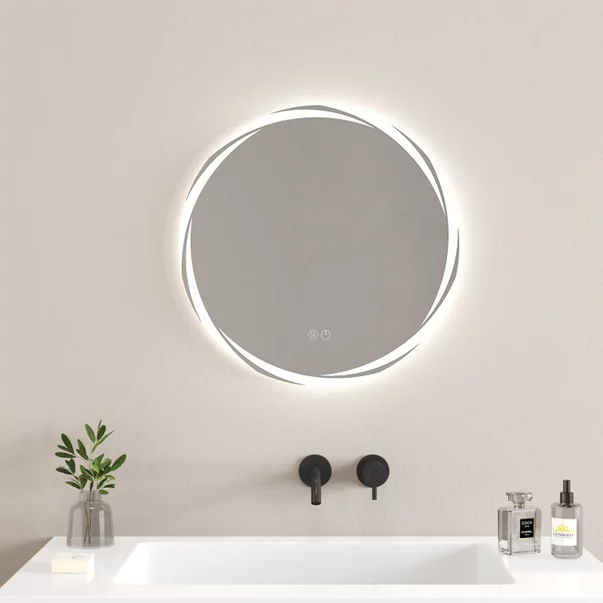 Oglinda cu iluminare si dezaburire Inter Ceramic Elene rotunda 60 cm picture - 2