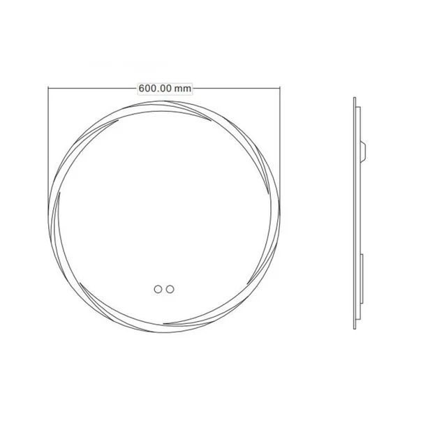 Oglinda cu iluminare si dezaburire Inter Ceramic Elene rotunda 60 cm picture - 3