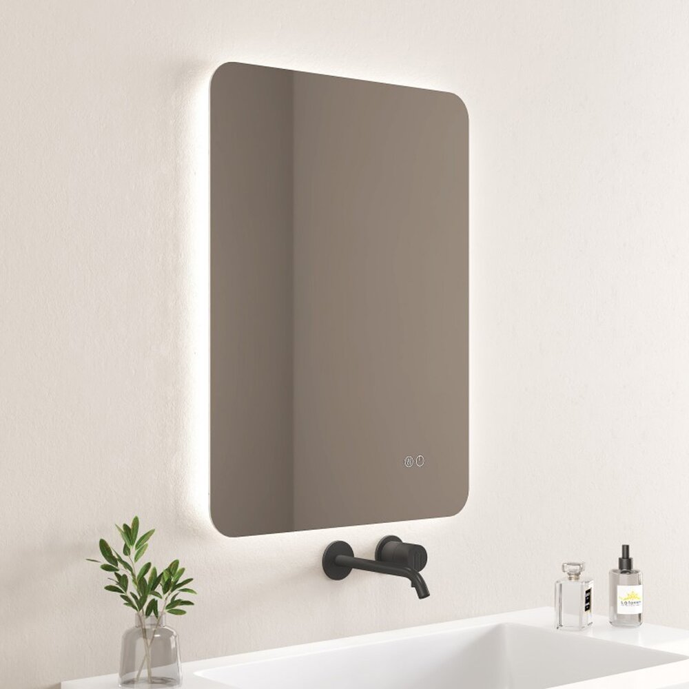 Oglinda cu iluminare si dezaburire Inter Ceramic Fabia dreptunghiulara 50x70 cm