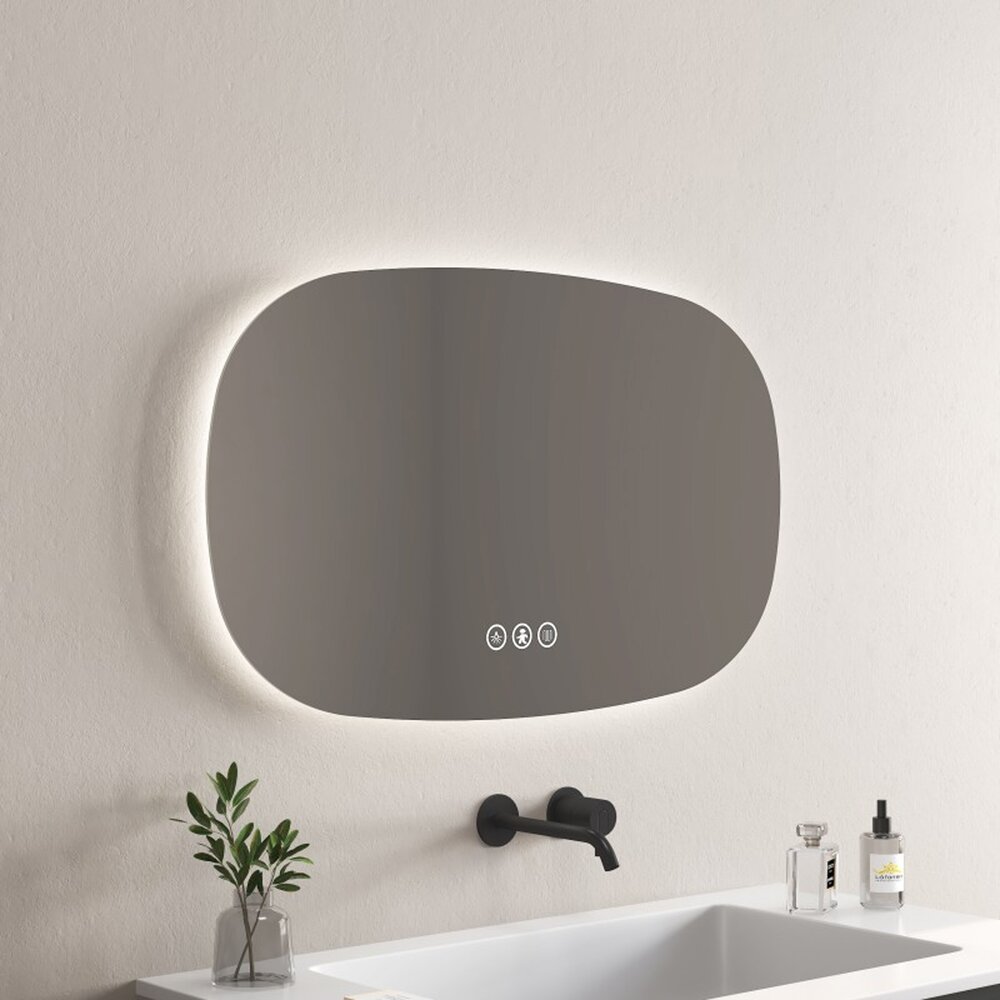 Oglinda cu iluminare si dezaburire Inter Ceramic Flavio ovala 100x60 cm