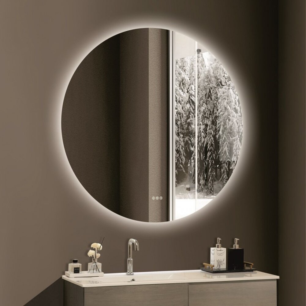 Oglinda cu iluminare si dezaburire Inter Ceramic rotunda 150 cm