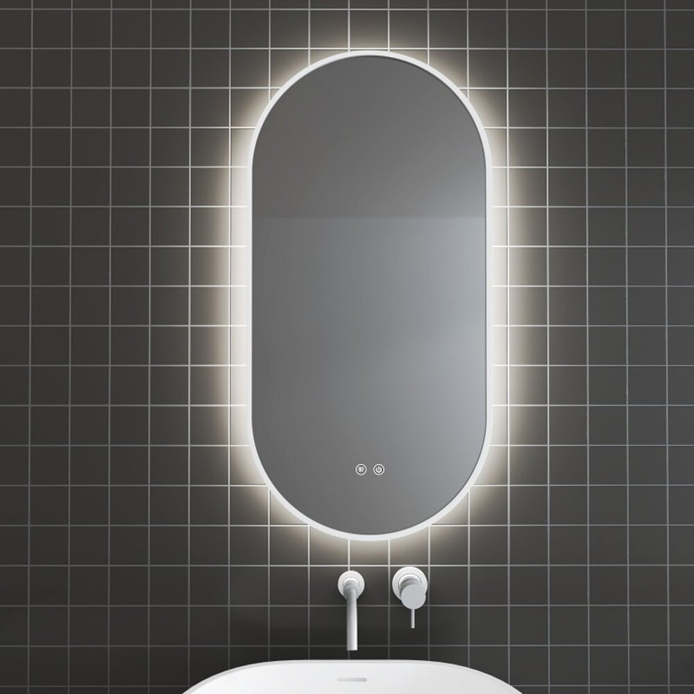 Oglinda cu iluminare si dezaburire Inter Ceramic Vayana ovala 45x90 cm