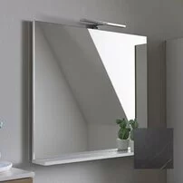 Oglinda cu etajera KolpaSan Evelin gri 65x70 cm