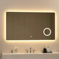 Oglinda cu iluminare si dezaburire Inter Ceramic dreptunghiulara 160x90 cm